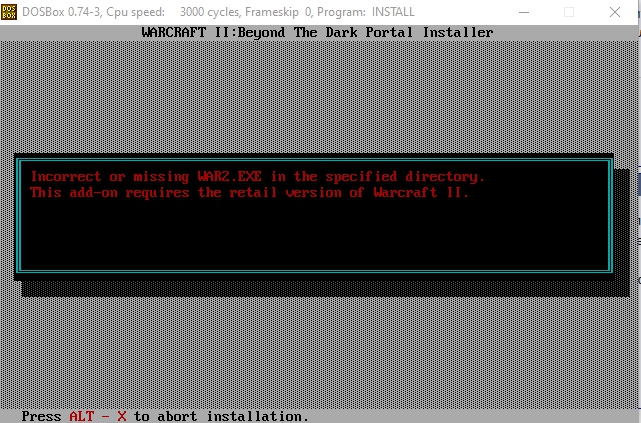 DOSBox 0.74-3, Cpu speed     3000 cycles, rameskip  0, Program  INSTALL.jpg