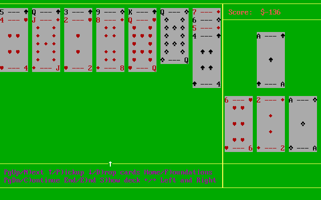 Las Vegas Solitaire (1990 - DOS). Ссылки, описание, обзоры, скриншоты