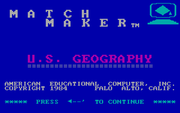 MatchMaker U.S. Geography