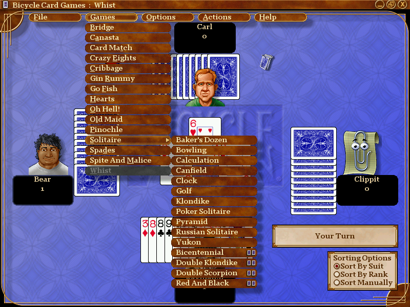Скриншоты Microsoft Bicycle Card Games на OldGames.RU
