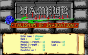 Vampyr: Talisman of Invocation