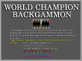 [Скриншот: World Champion Backgammon]