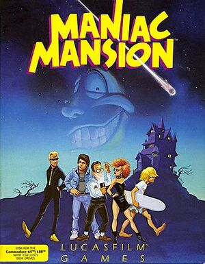 Maniac Mansion (Commodore 64) box front cover.jpg