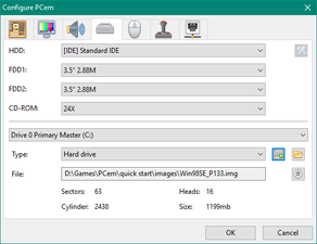Рисунок 8 – Конфигуратор подсистемы хранения данных, задан жесткий диск на первичном канале